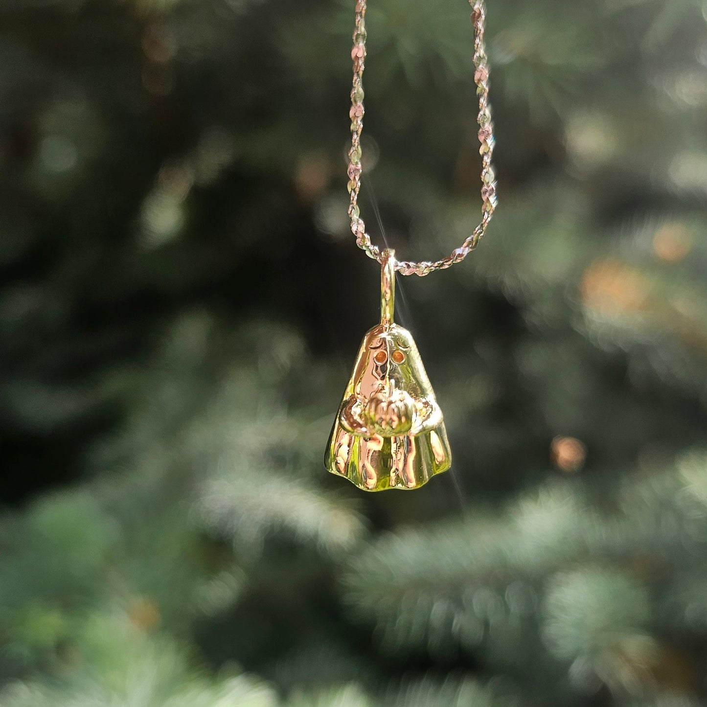 Pumpkin Embrace Ghost Pendant