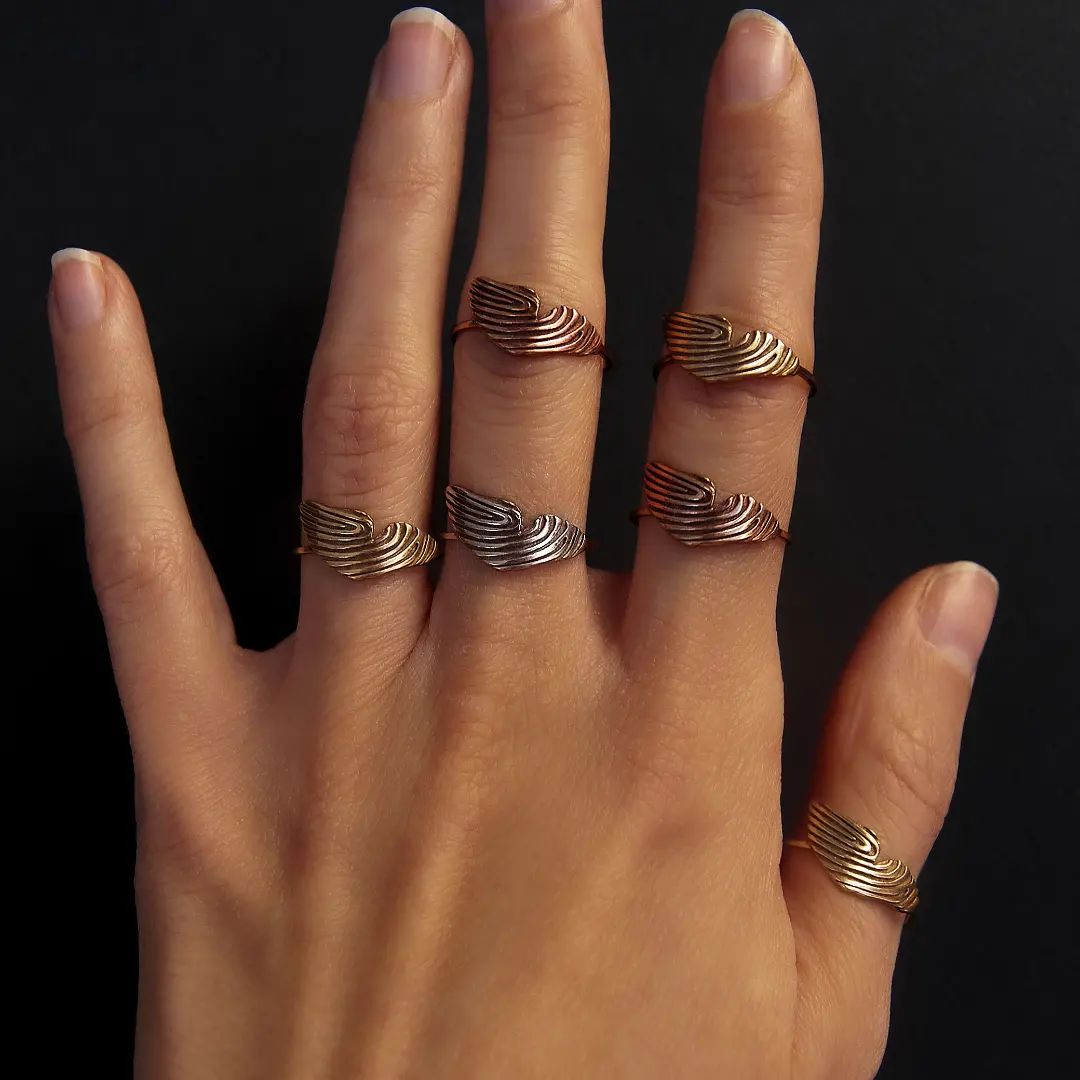 Butterfly Wing Fingerprint Ring