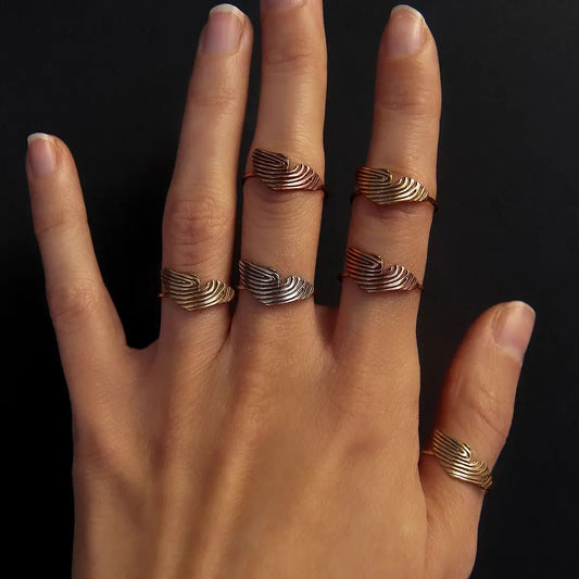 Butterfly Wing Fingerprint Ring