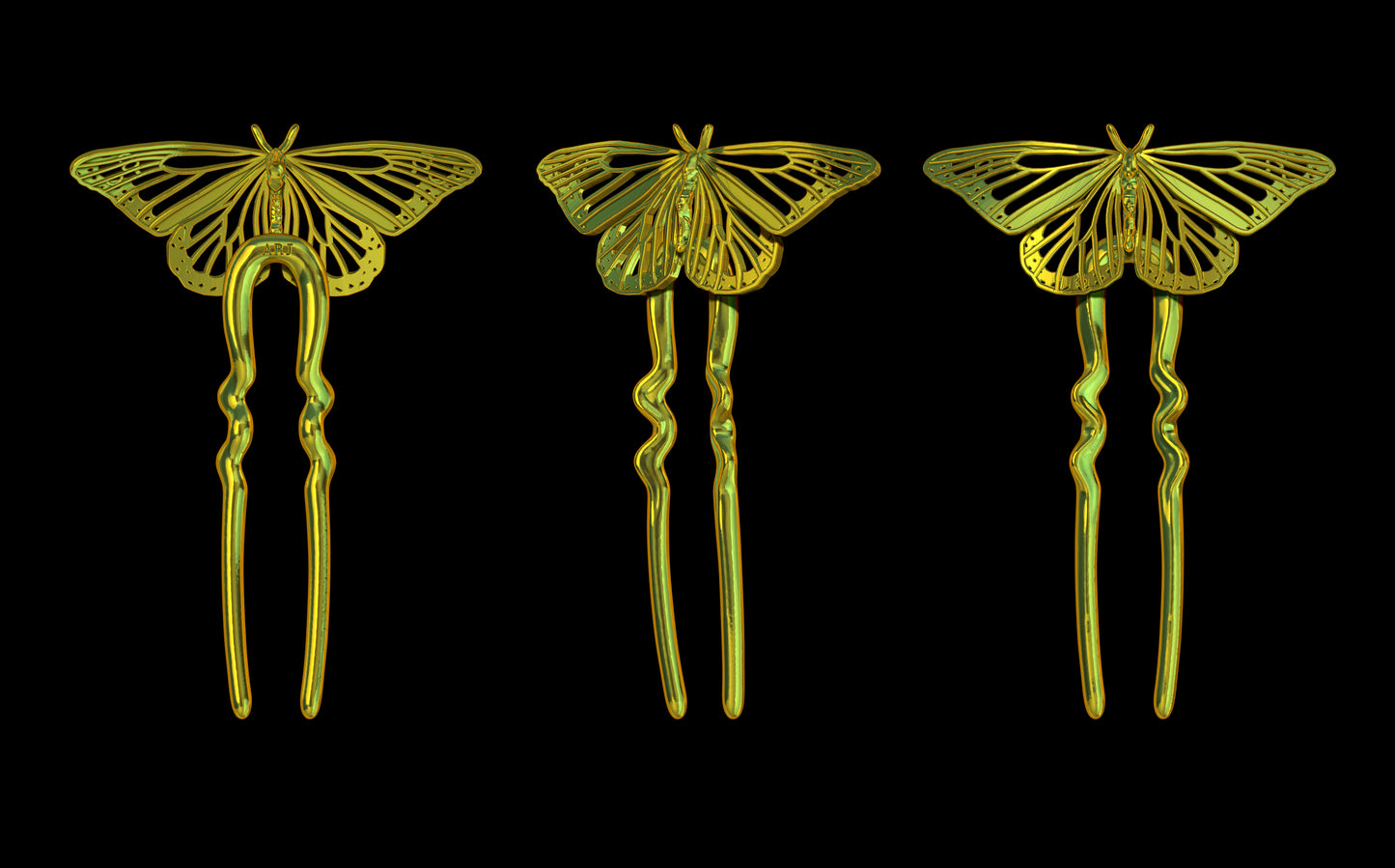 Custom butterfly hair pin