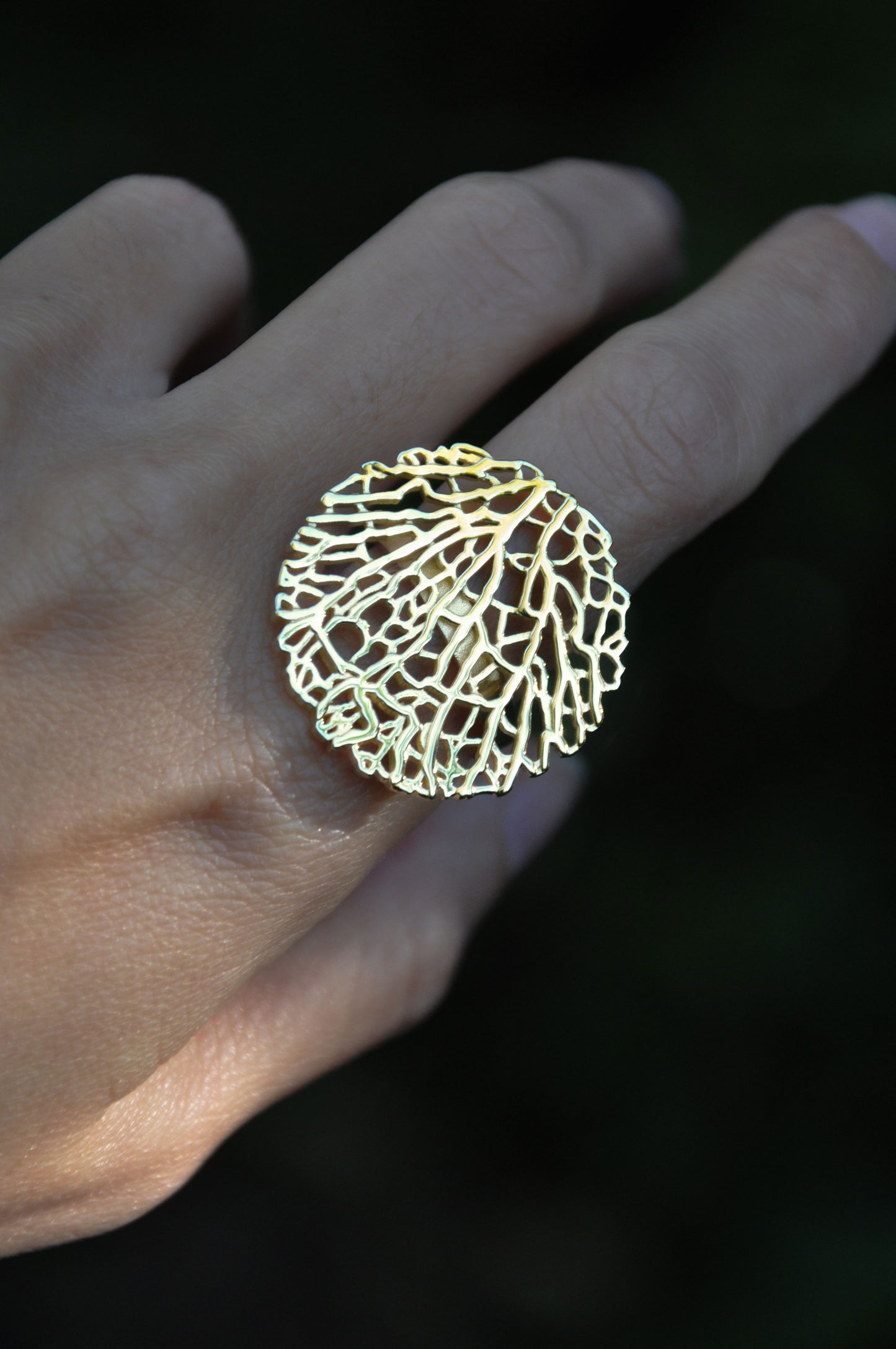 Round Coral Ring