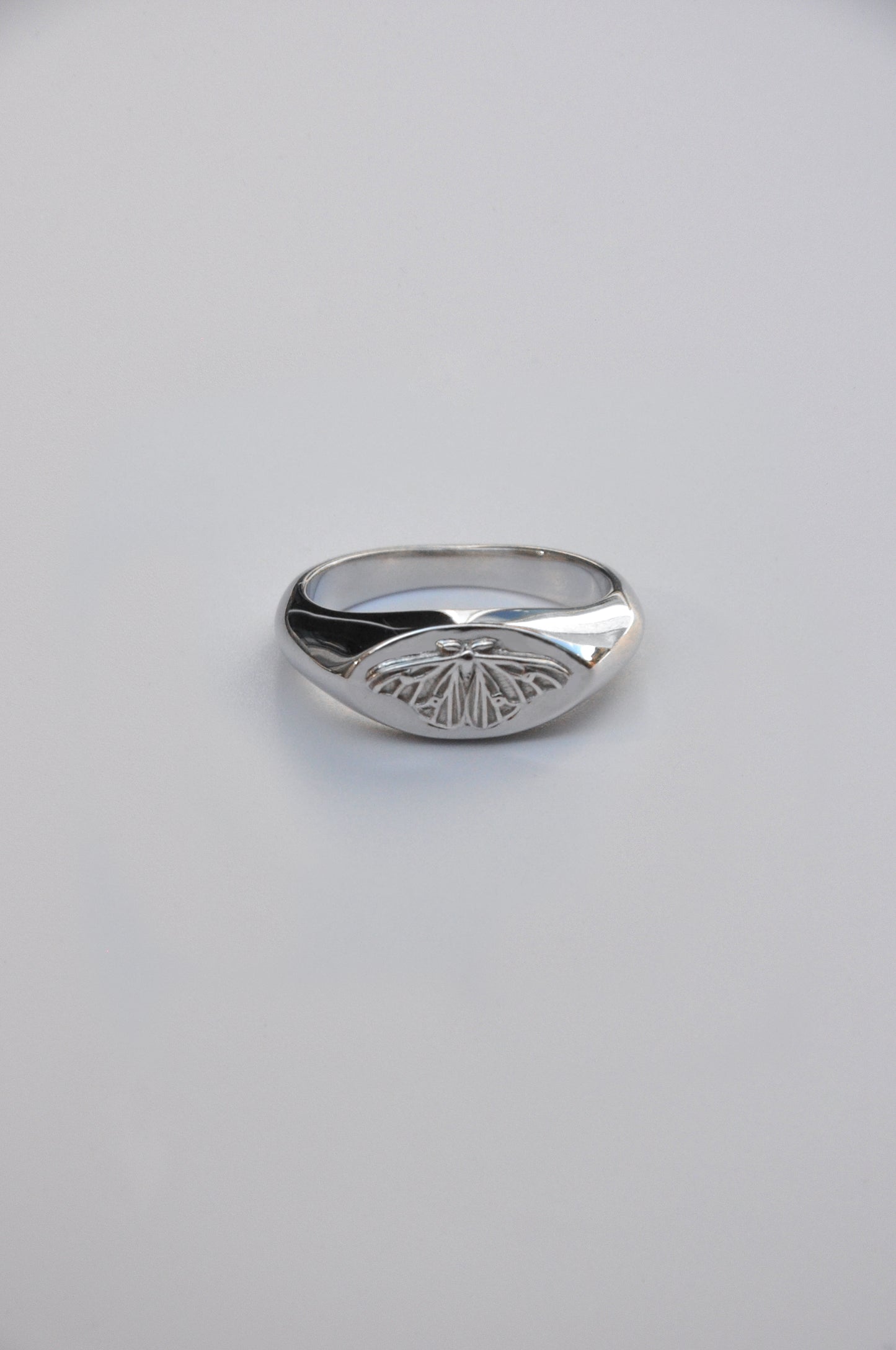 Ghostly Silkmoth Signet Ring