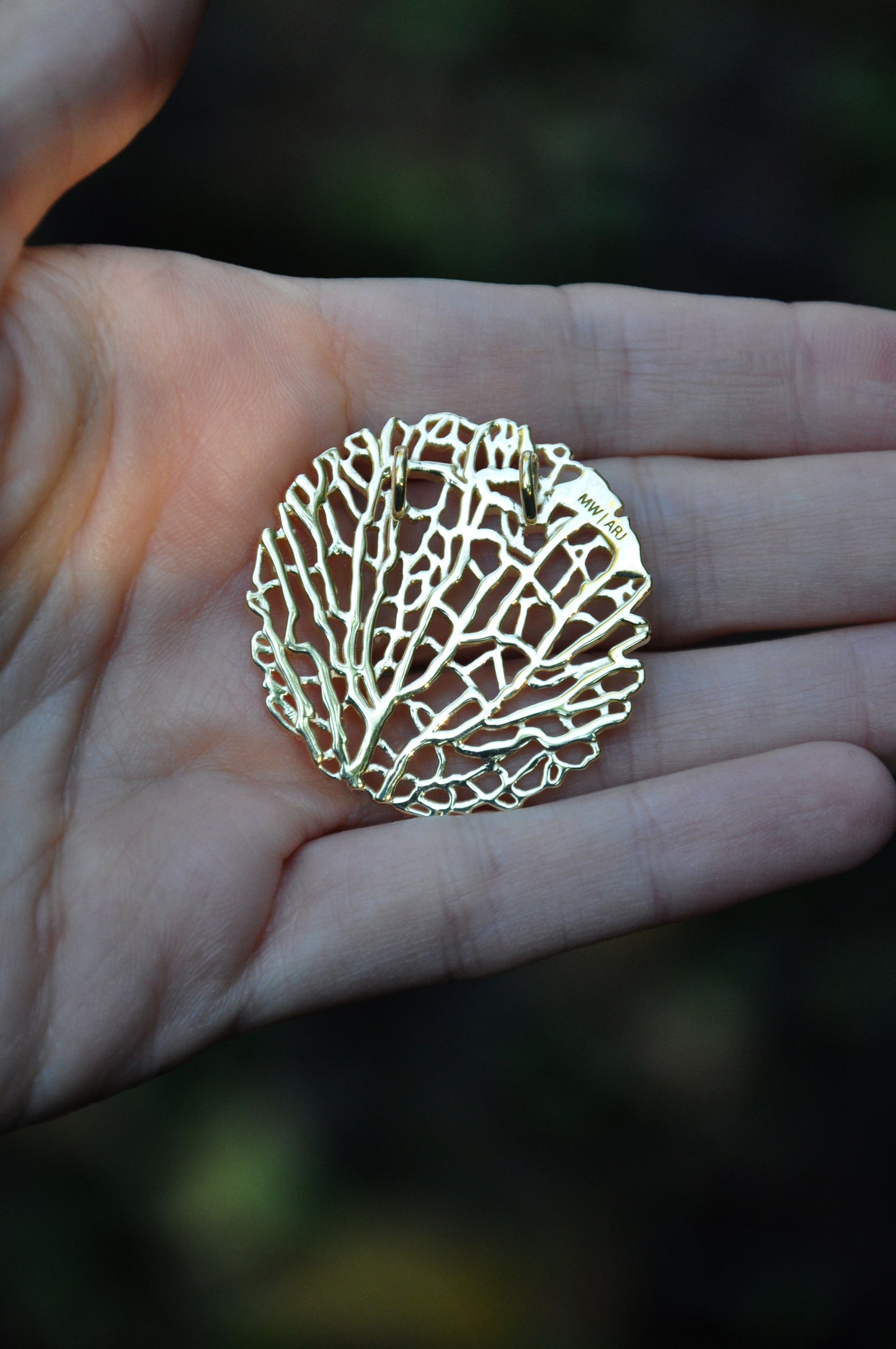 Round Coral Pendant