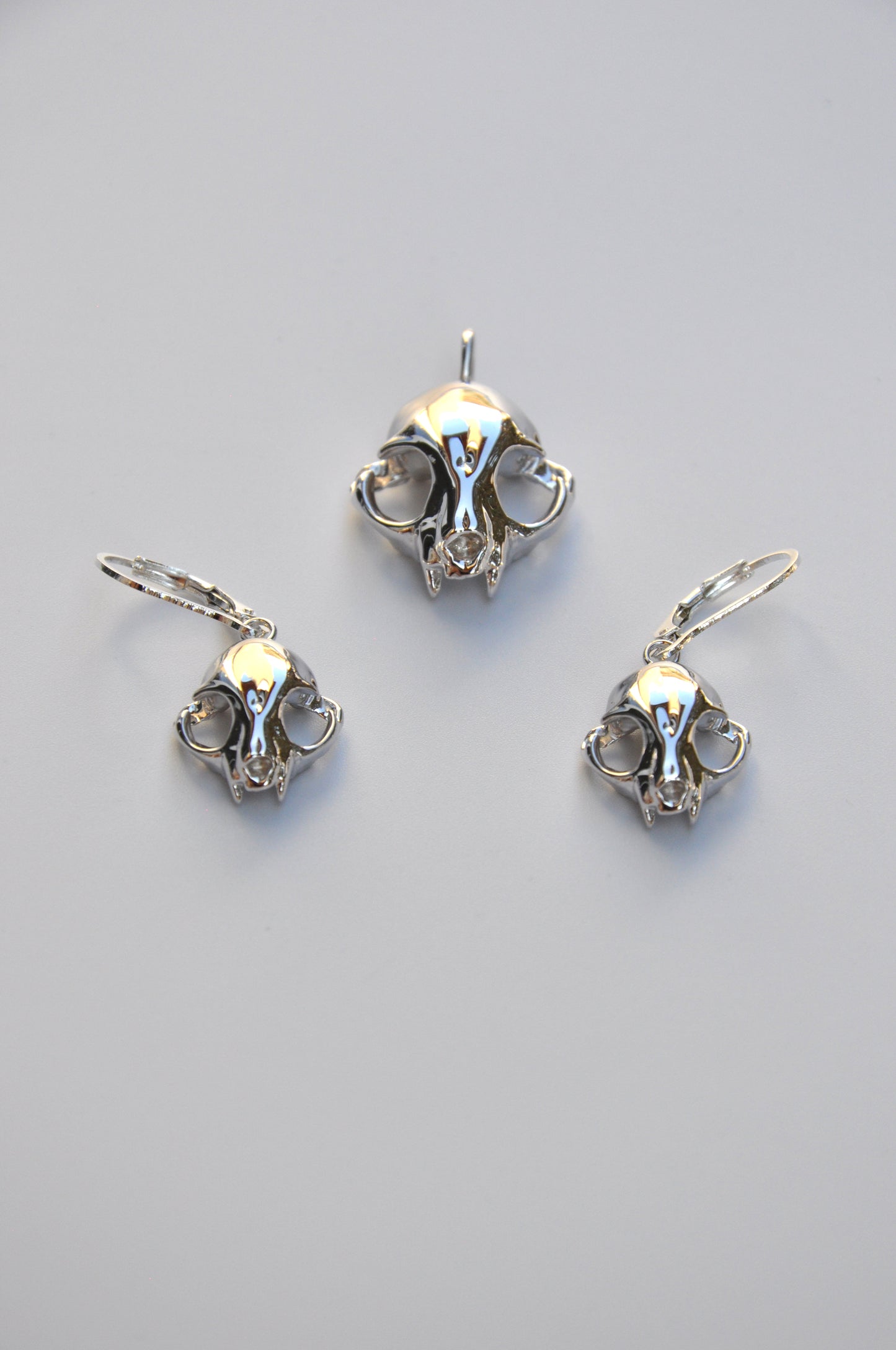 Feline Skull Earrings