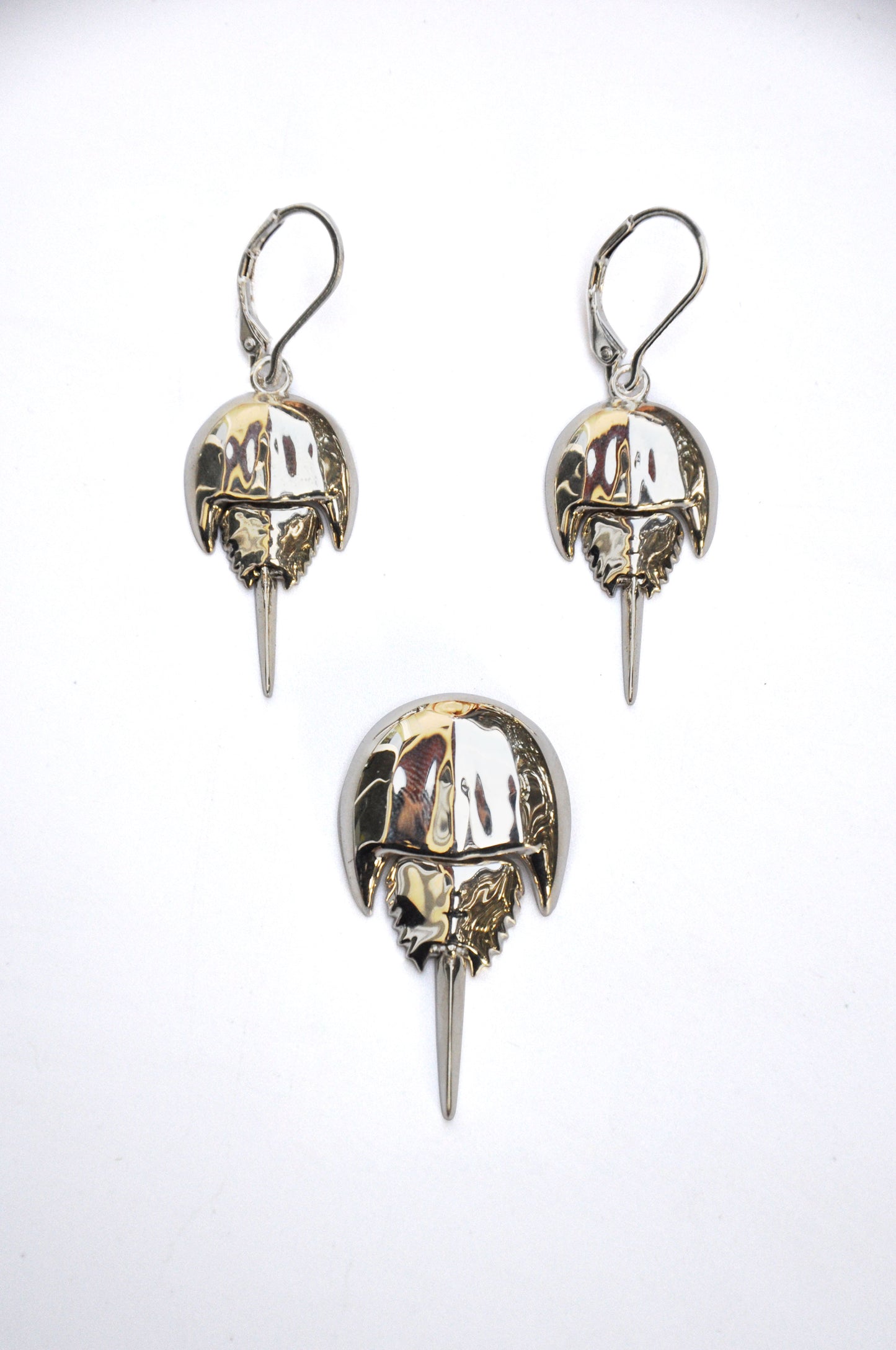 Articulated Horseshoe Crab Earrings – Fossil Jewelry in Silver & Gold