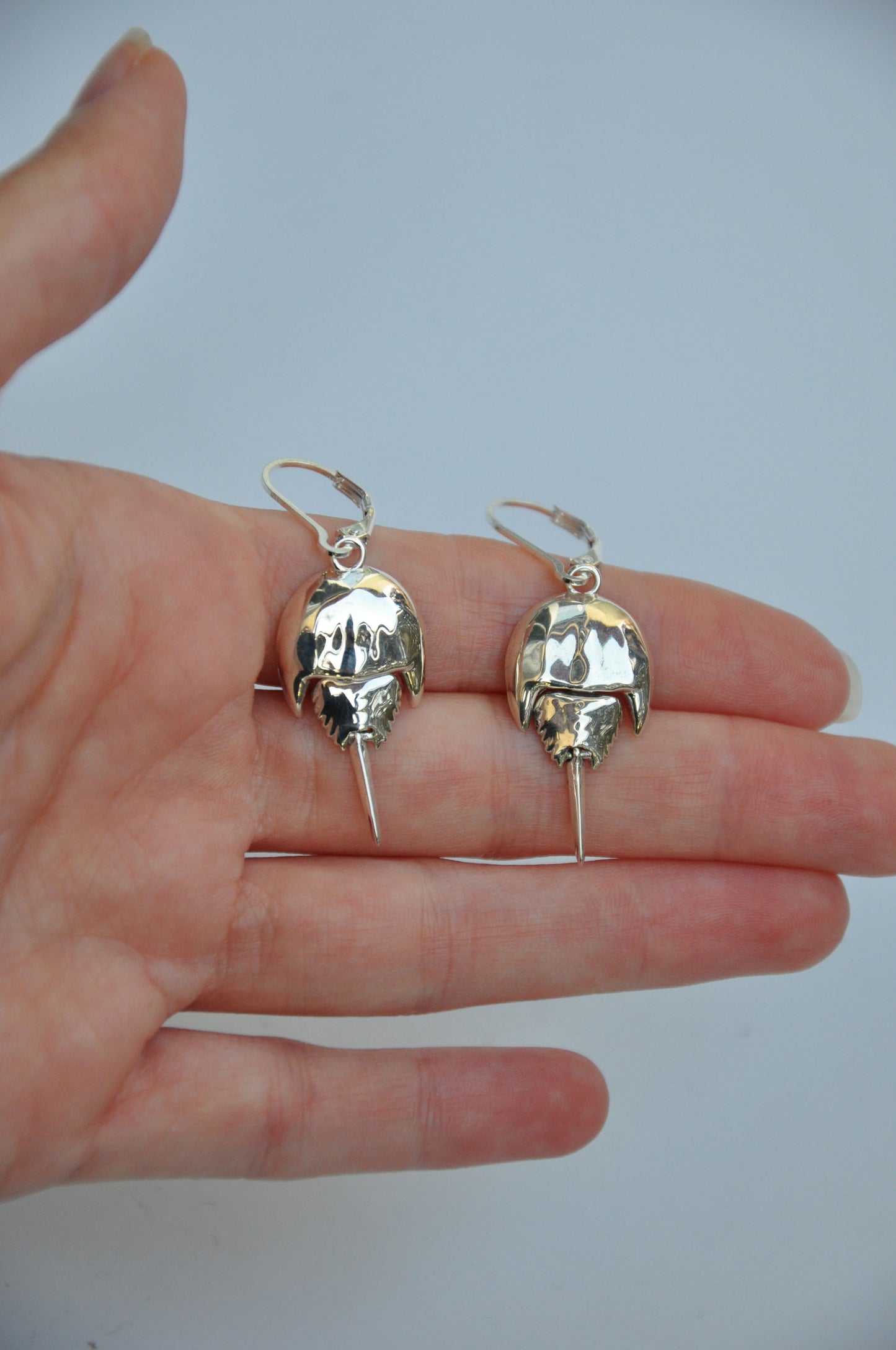 Articulated Horseshoe Crab Earrings – Fossil Jewelry in Silver & Gold