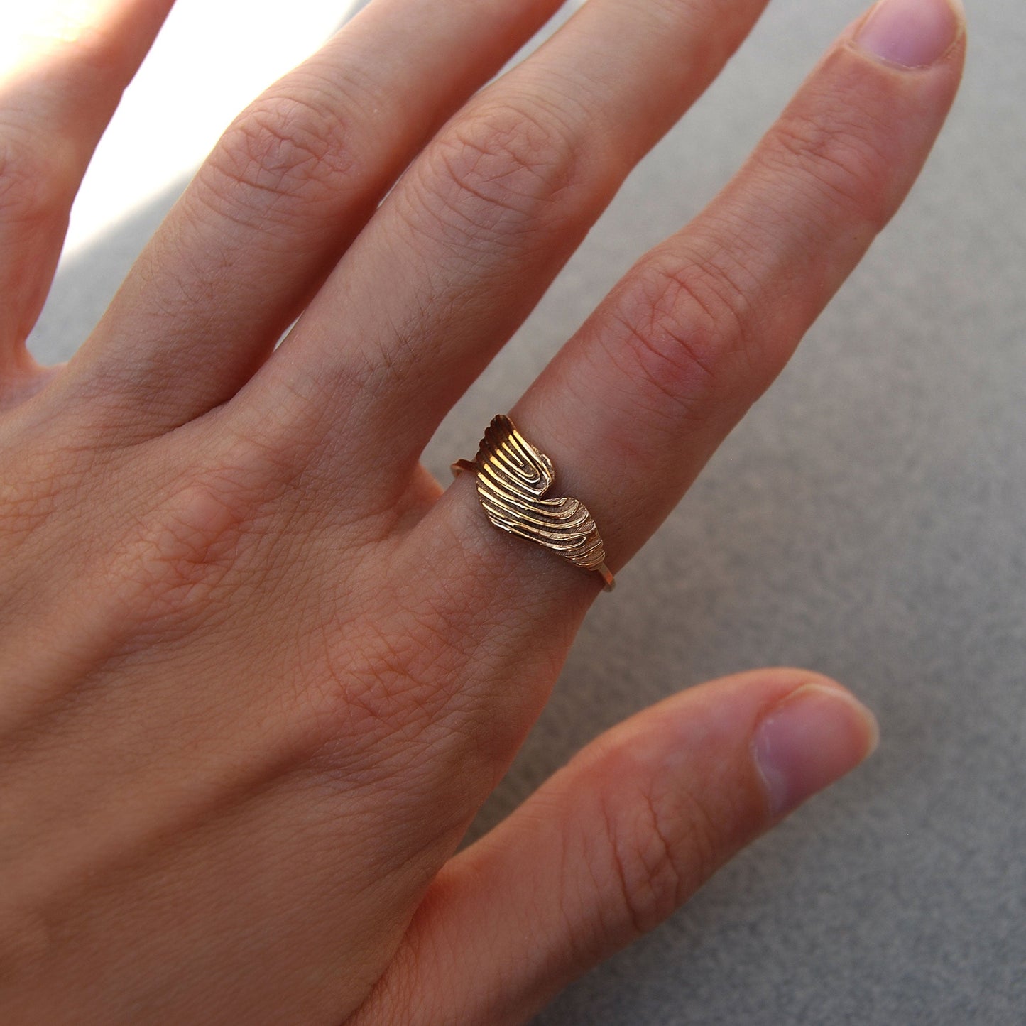 Butterfly Wing Fingerprint Ring