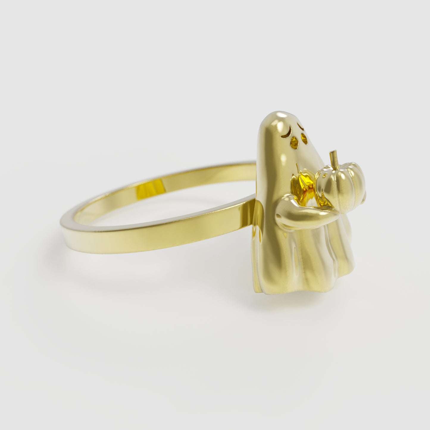 Pumpkin Embrace Ghost Ring