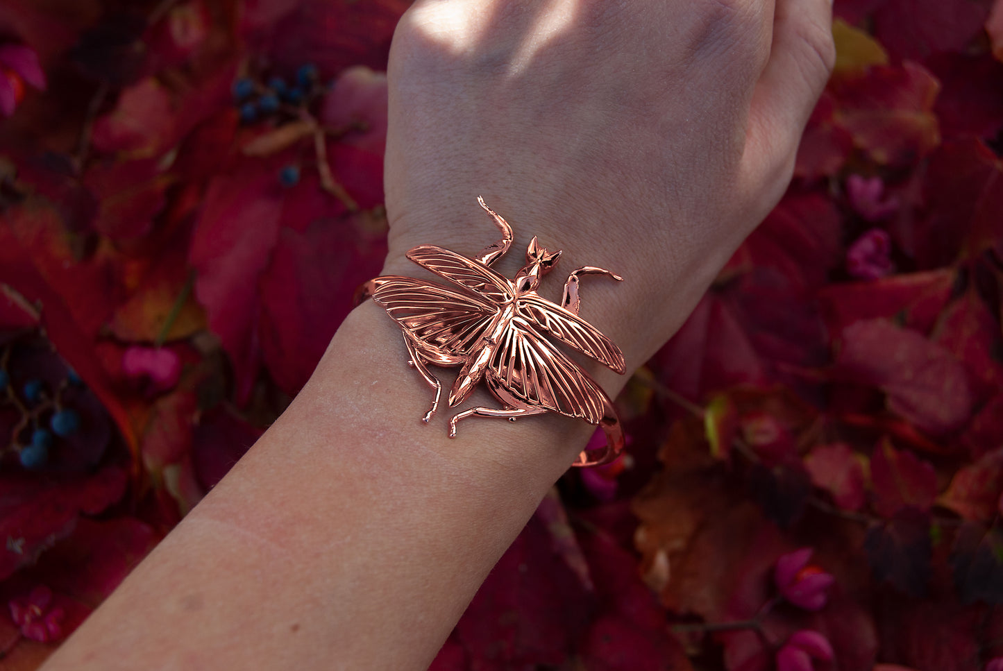 Orchid Praying Mantis Bracelet