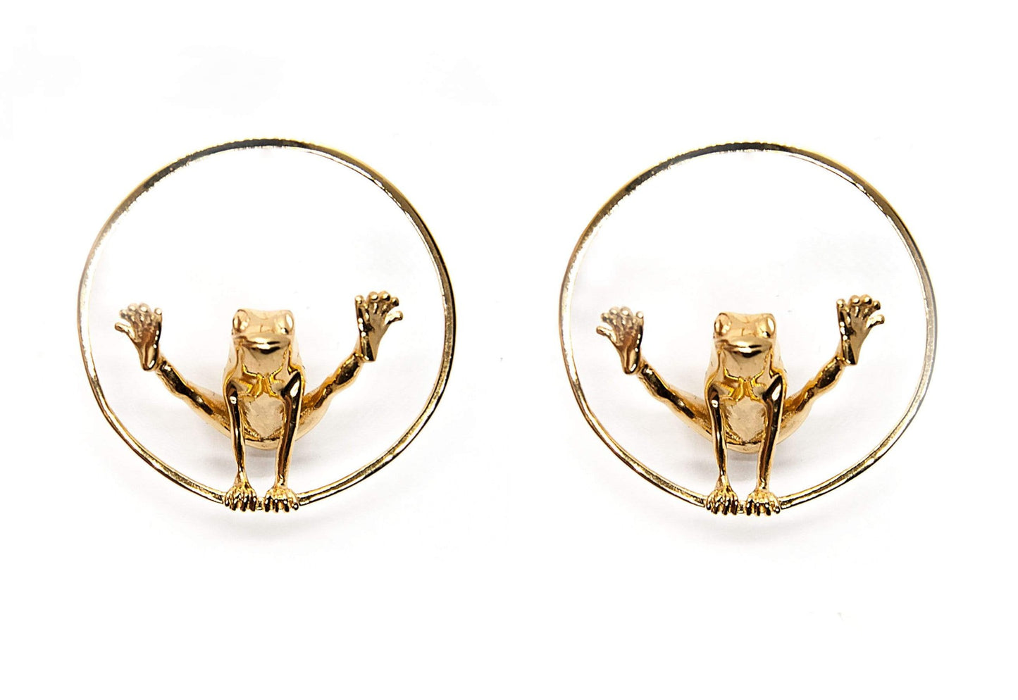 Circle Frog Hoop Earrings