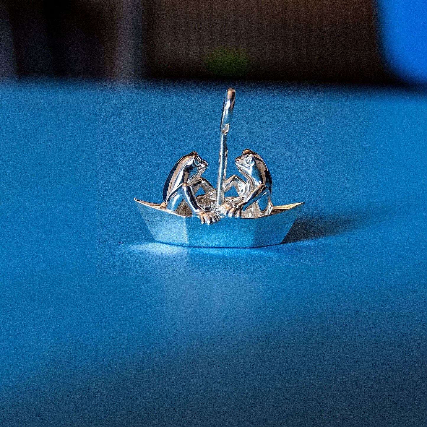 Frogs On Origami Boat Pendant