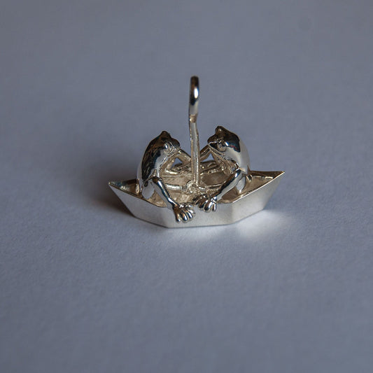 Frogs On Origami Boat Pendant