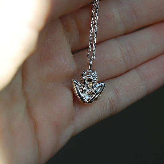 Embryo Yoga Pose Frog Pendant