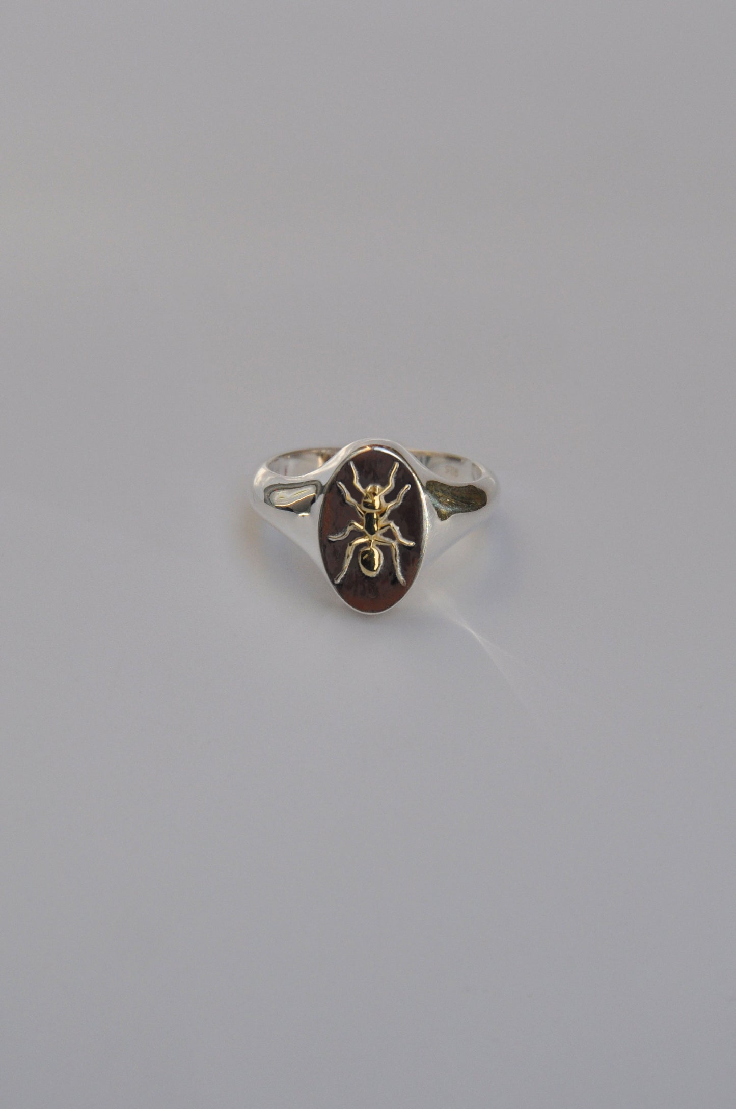 Aquarius Ant Signet Ring | Sterling Silver & Gold Plated