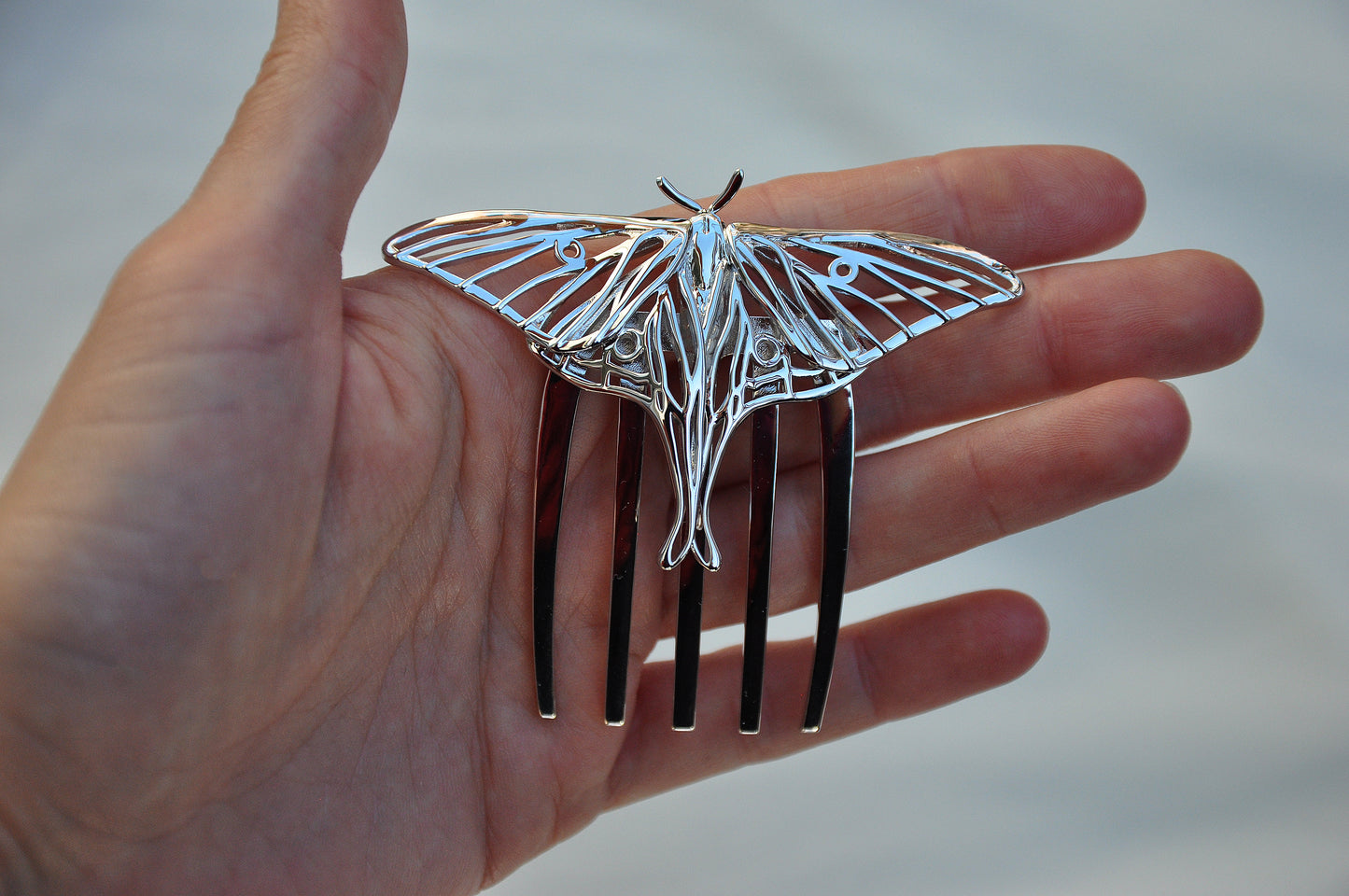 Luna moth Hair Comb