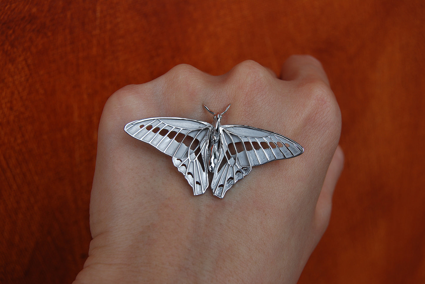 Blue Triangle Butterfly Pendant