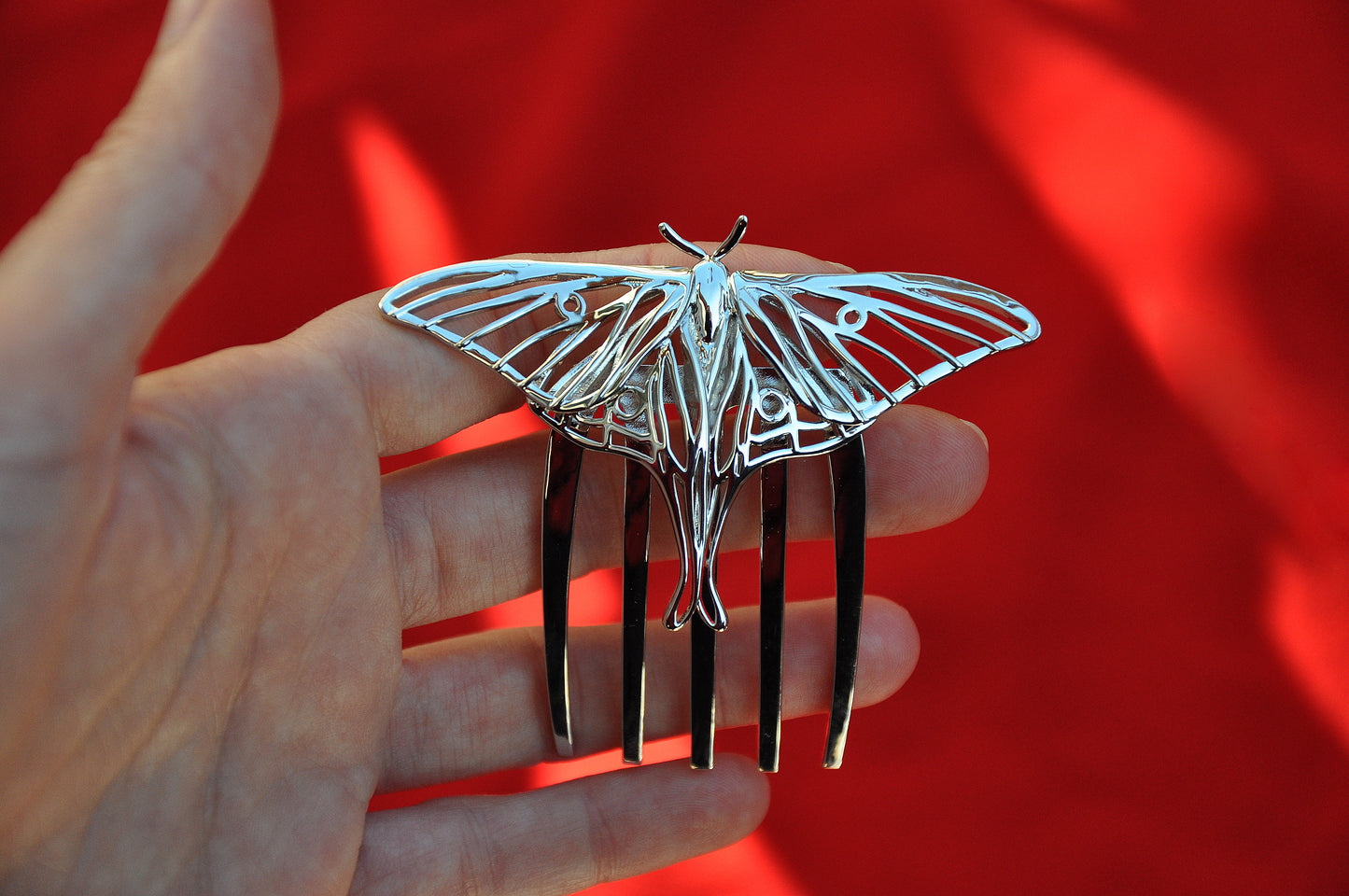 Luna moth Hair Comb