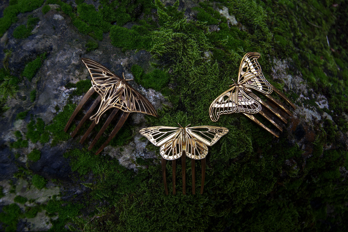 Luna moth Hair Comb