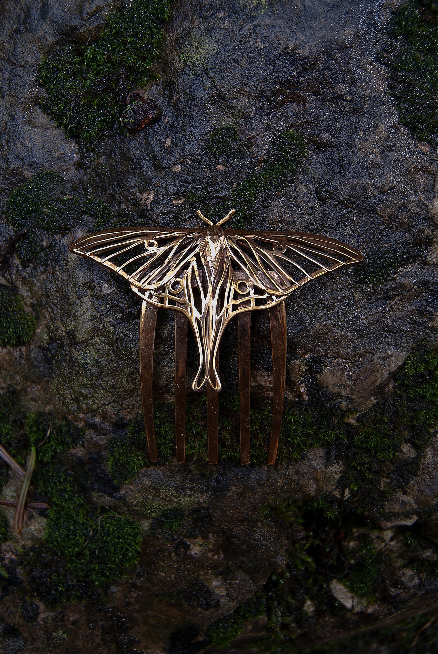 Luna moth Hair Comb