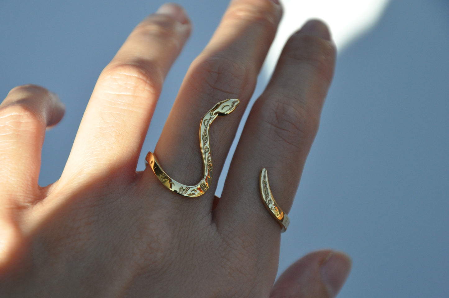 Two Finger celestial Snake Ring