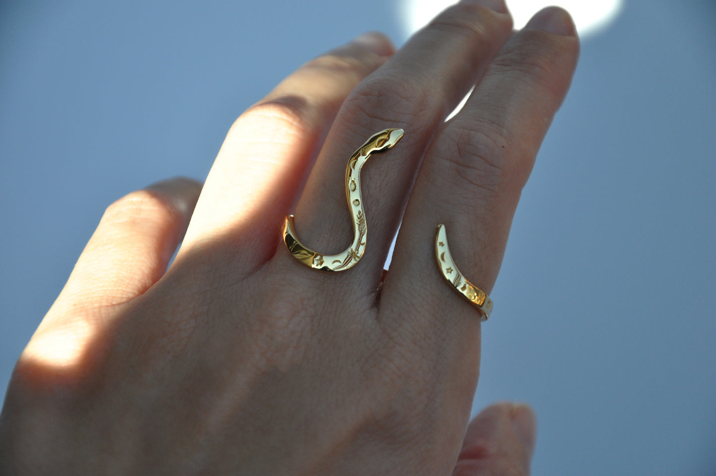 Two Finger celestial Snake Ring