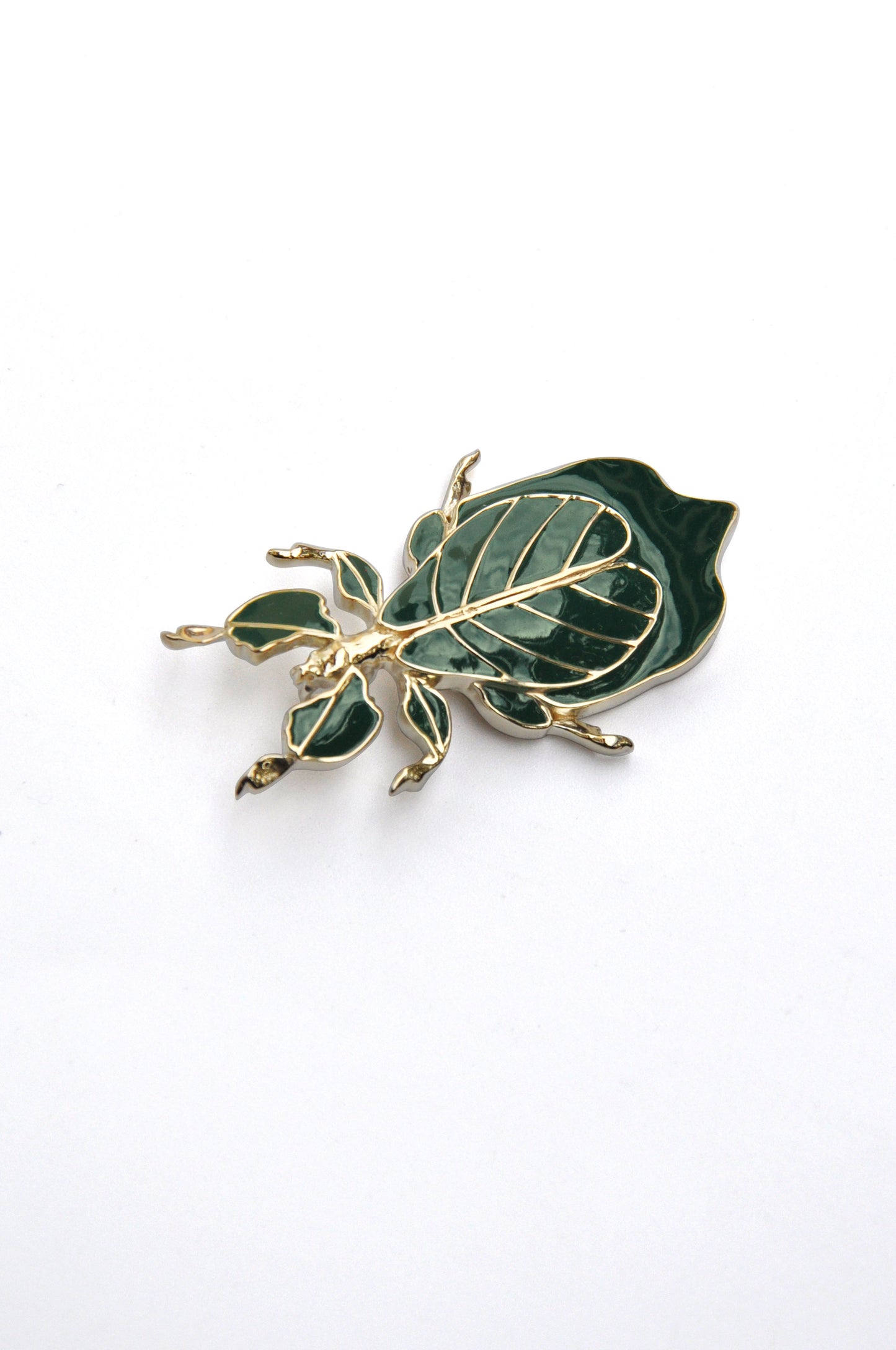 Phylliidae Leaf Insect Pendant – 14k Gold Plated or Sterling Silver Walking Leaf Jewelry