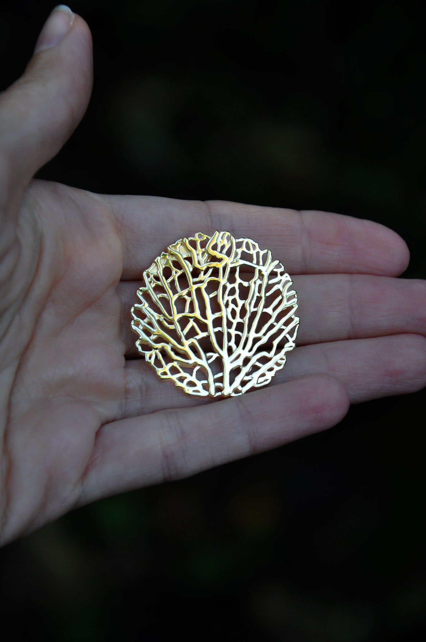 Round Coral Pendant