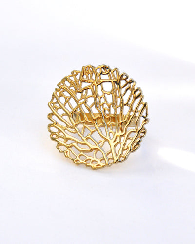 Round Coral Ring