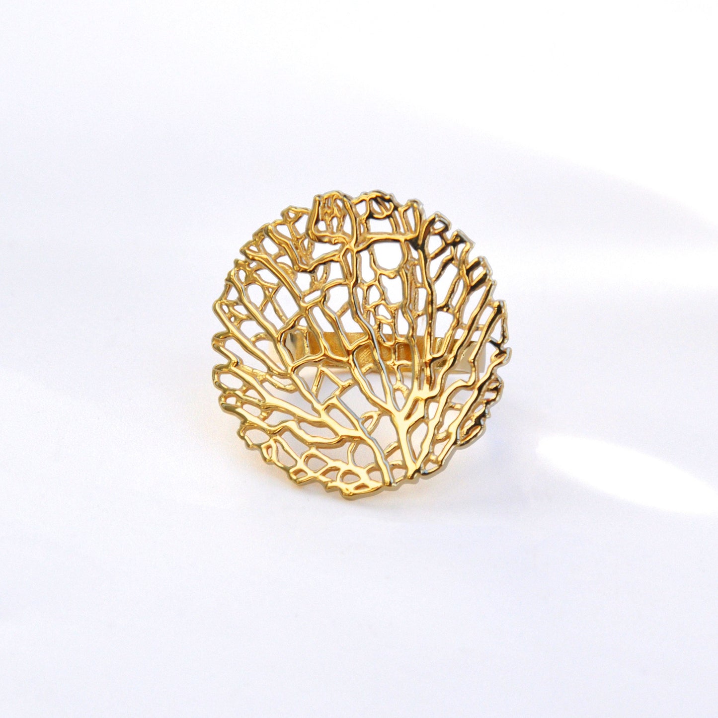 Round Coral Ring