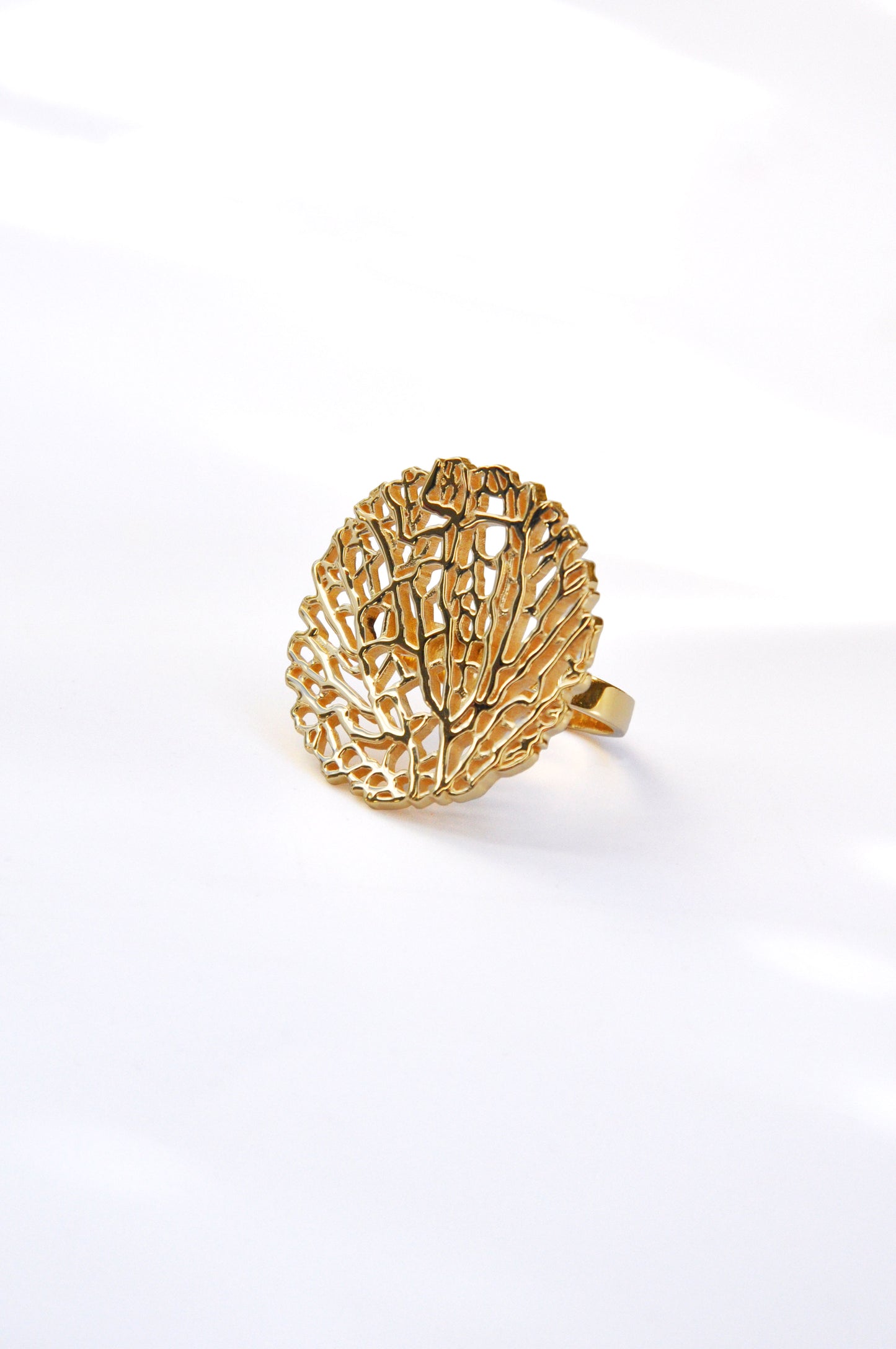 Round Coral Ring