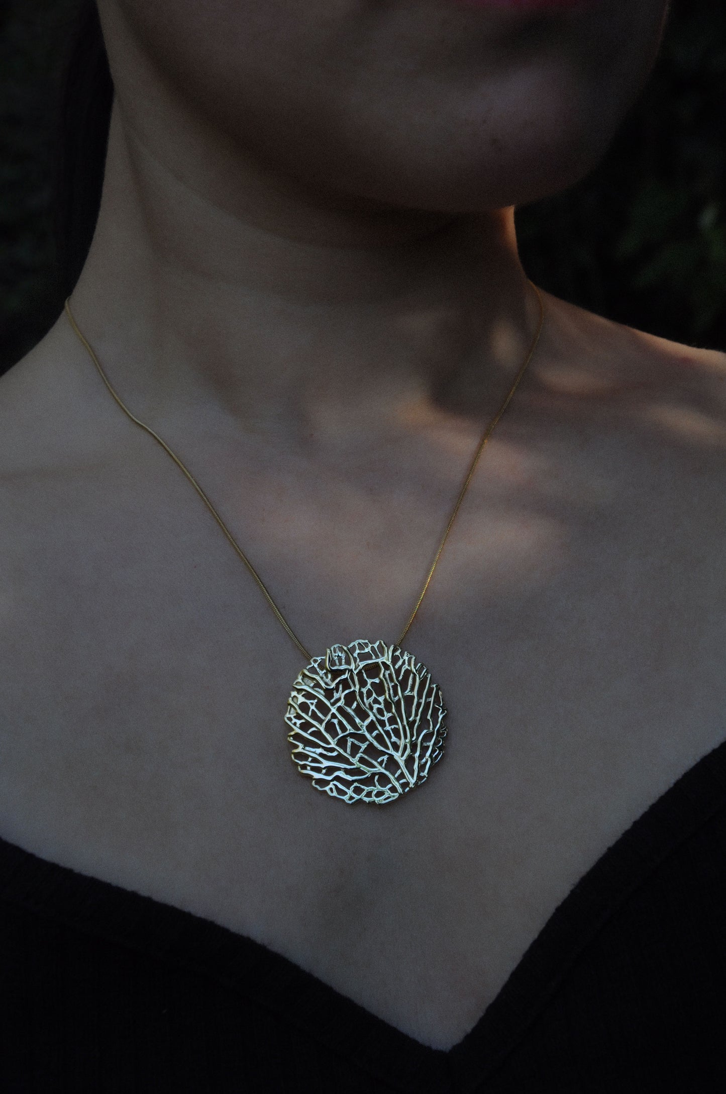 Round Coral Pendant