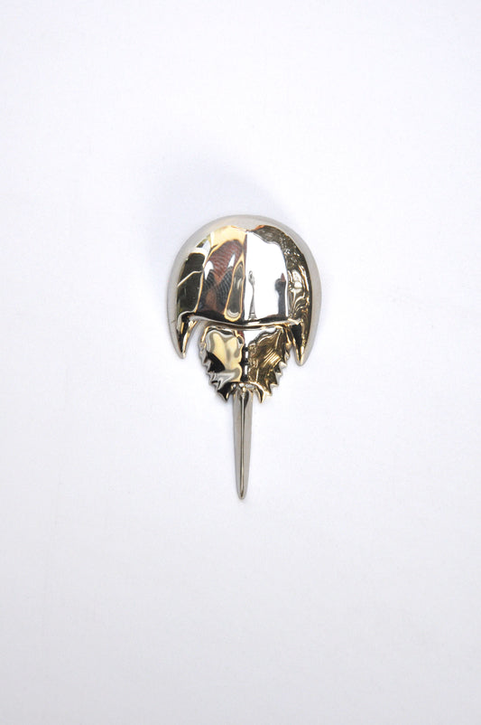 Articulated Horseshoe Crab Pendant – Fossil Necklace in Silver & Gold