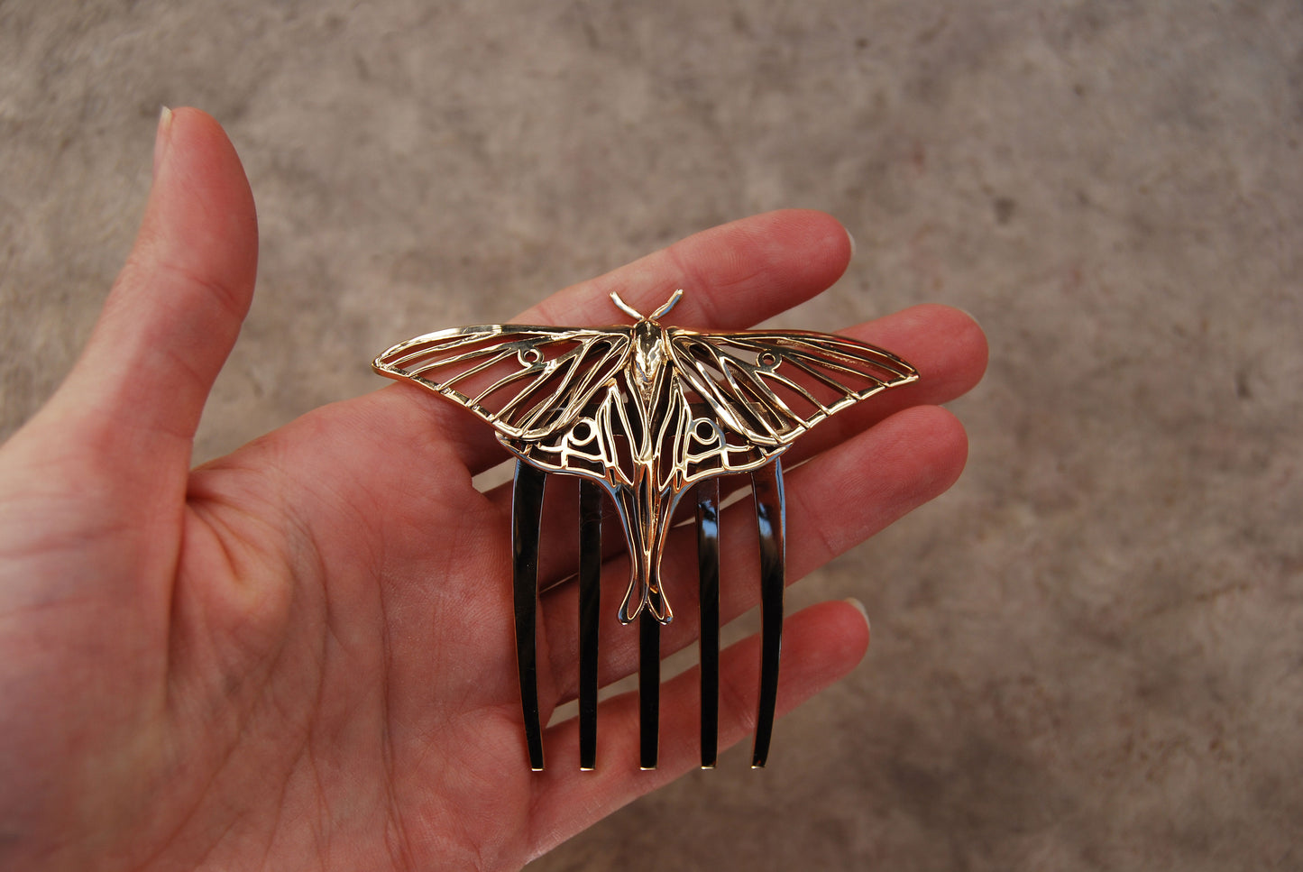 Luna moth Hair Comb