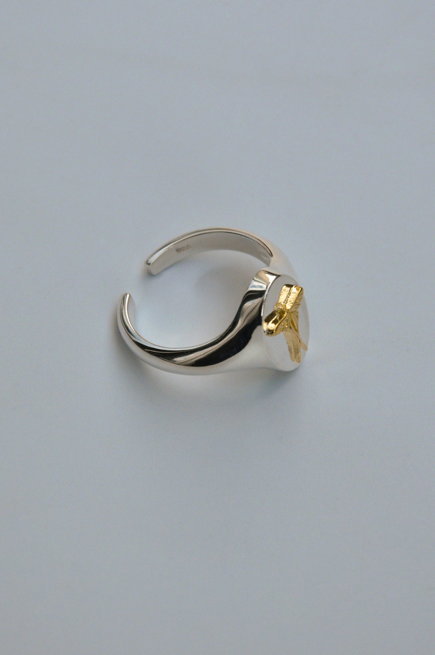 Cancer Luna Moth Signet Ring | Sterling Silver & Gold Plated
