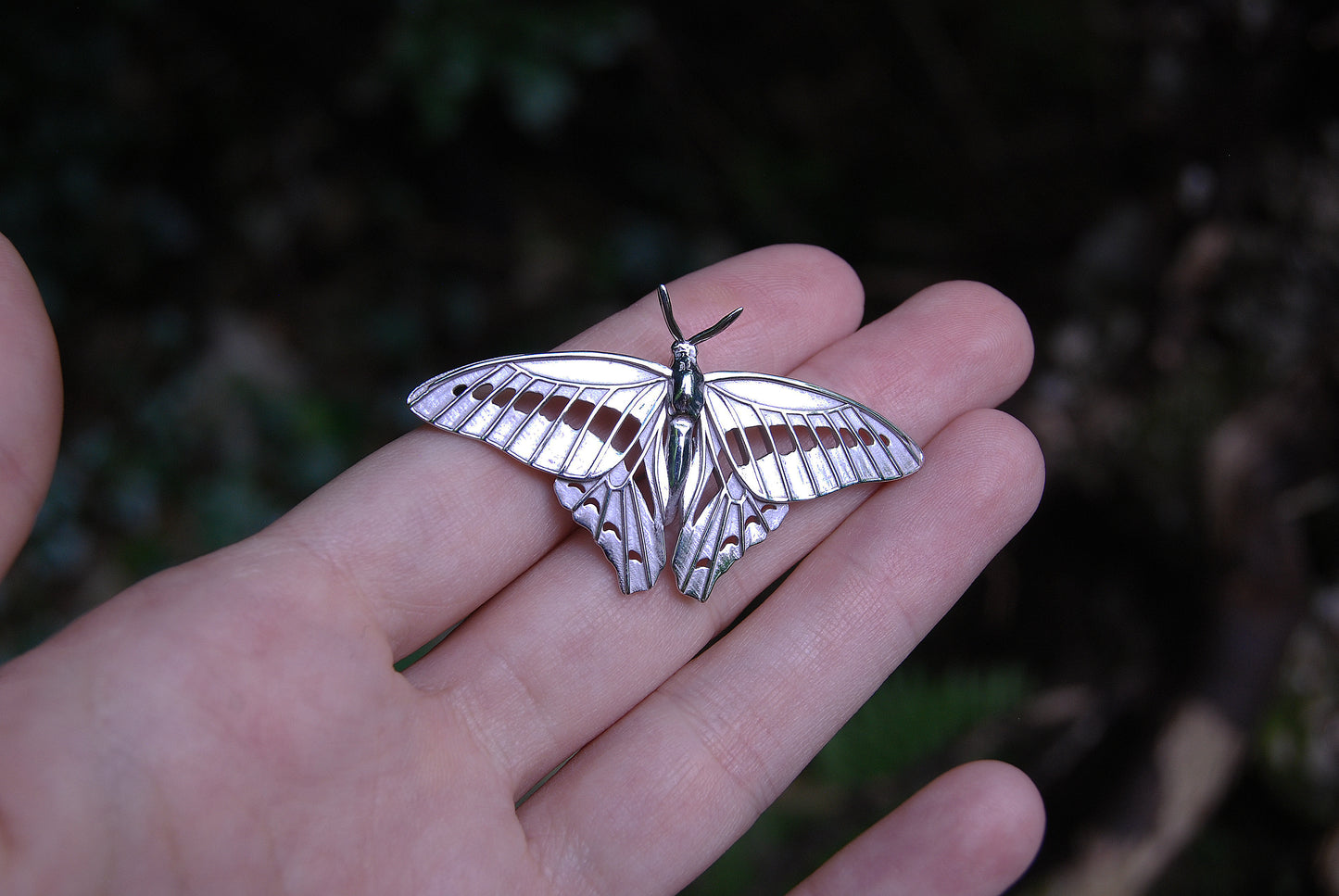 Blue Triangle Butterfly Pendant