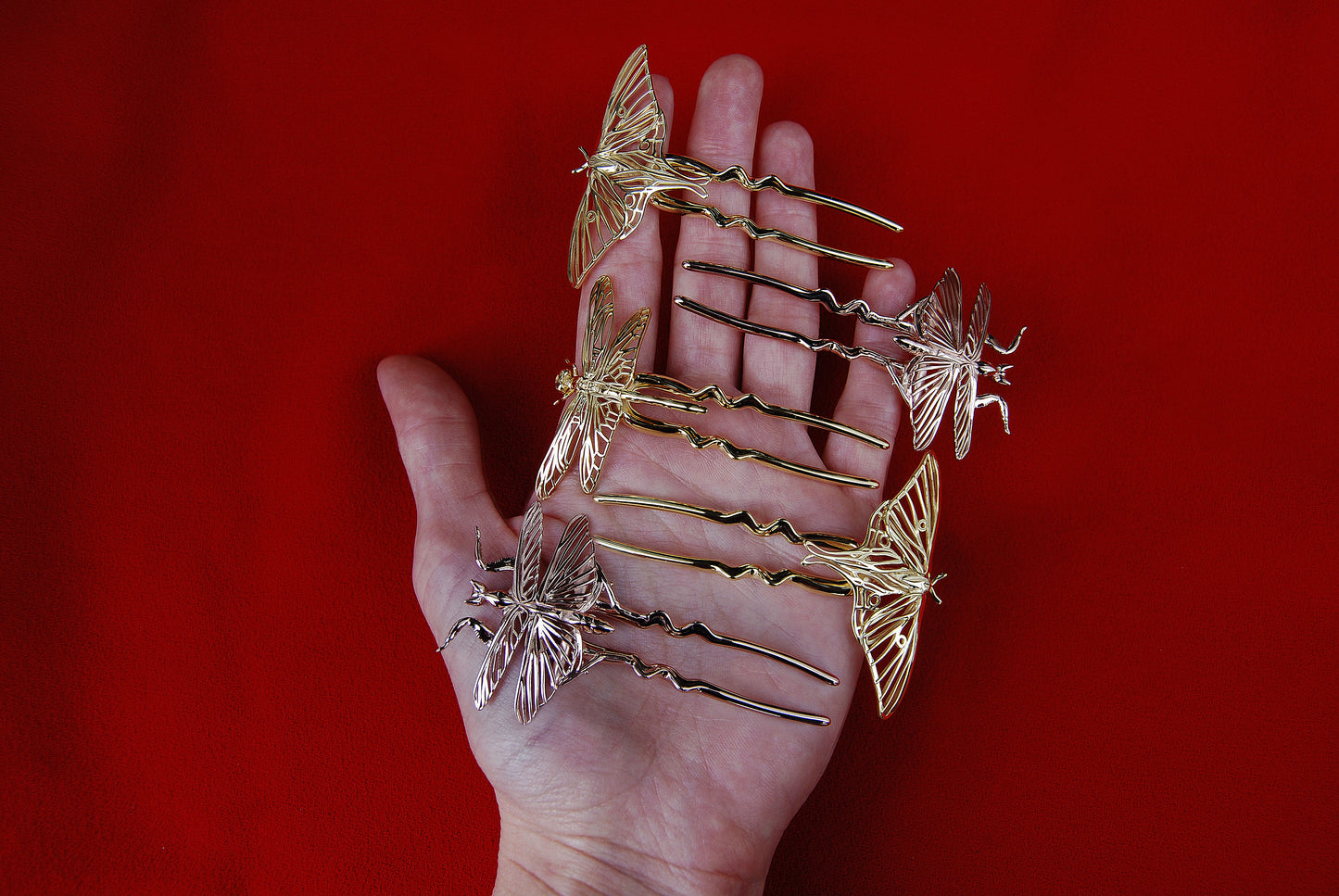 Elegant orchid mantis hairpiece perfect for special events
