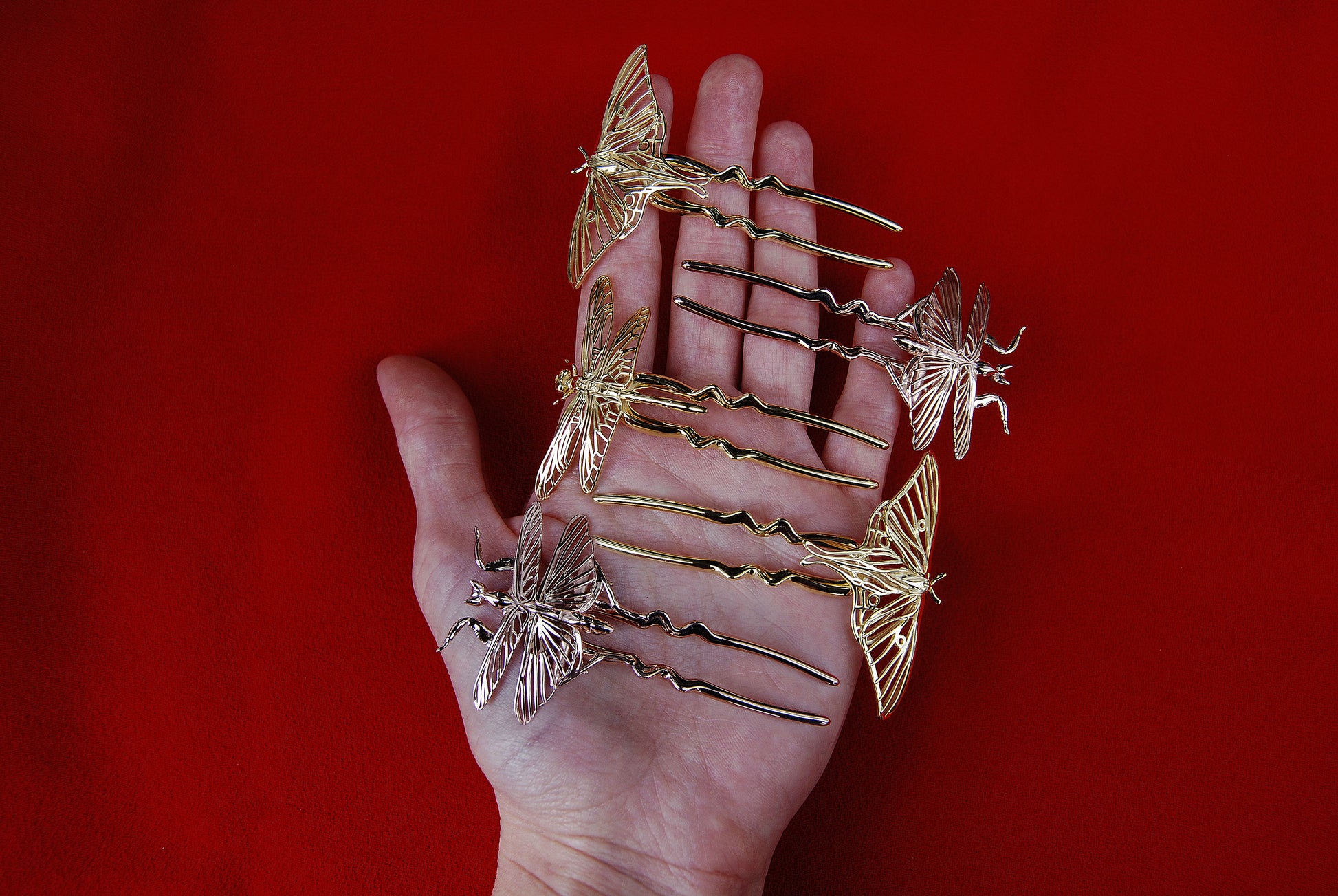Elegant orchid mantis hairpiece perfect for special events