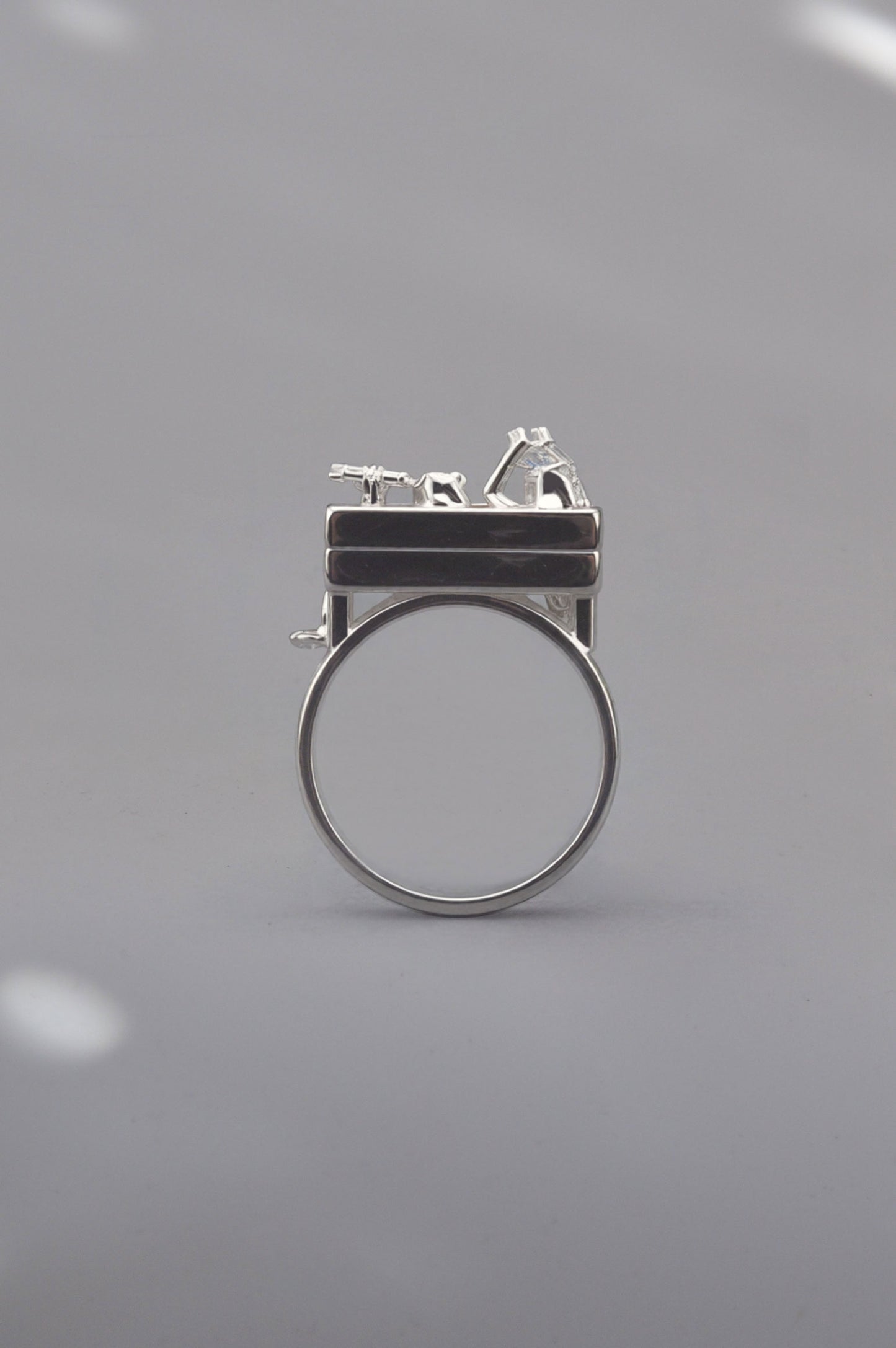 Stargazer Frogs Ring – Tiny Frogs & Crystal Stars