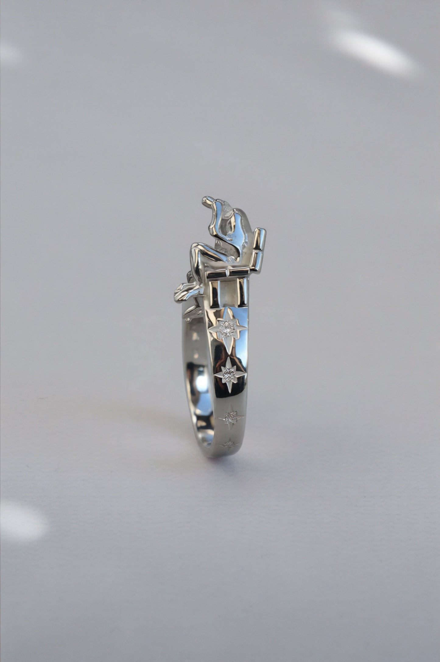 Stargazer Frogs Ring – Tiny Frogs & Crystal Stars