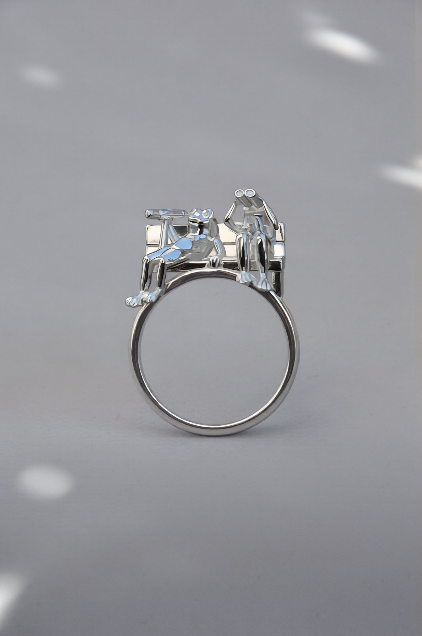 Stargazer Frogs Ring – Tiny Frogs & Crystal Stars