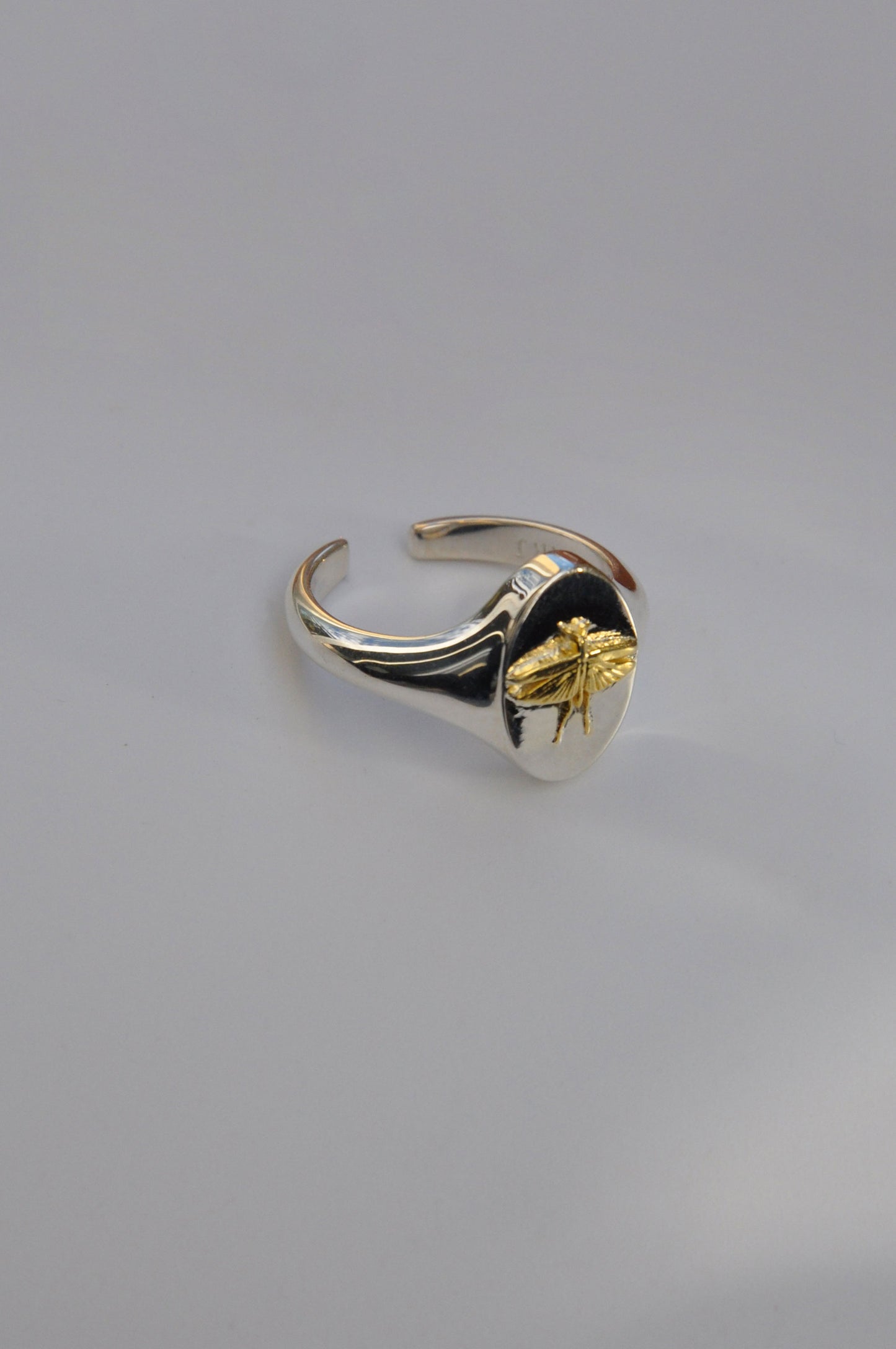 Pisces Grasshopper Signet Ring | Sterling Silver & Gold Plated