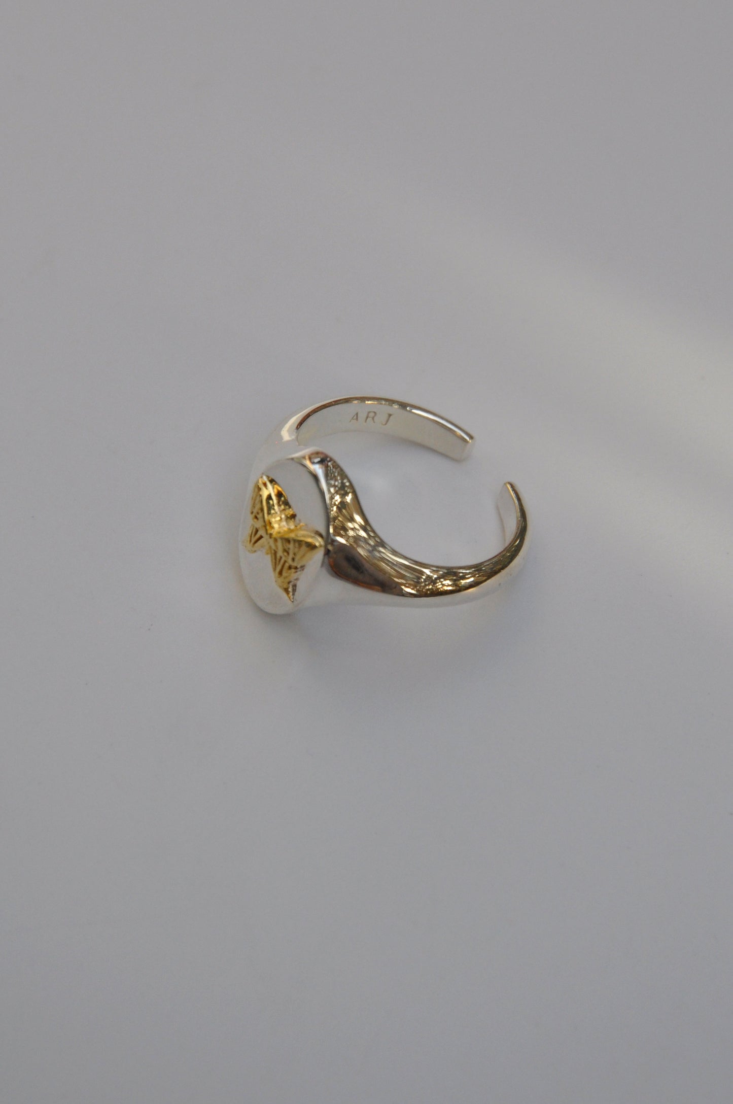 Leo Swallowtail Butterfly Signet Ring | Sterling Silver & Gold Plated
