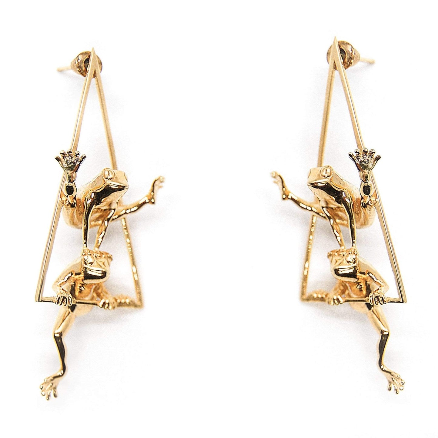 Triangle Frog Hoop Earrings