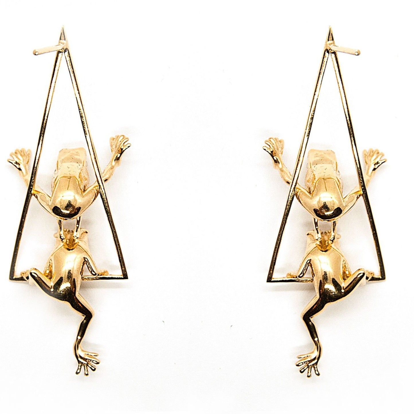 Triangle Frog Hoop Earrings