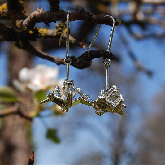 Origami Drop Crane earrings