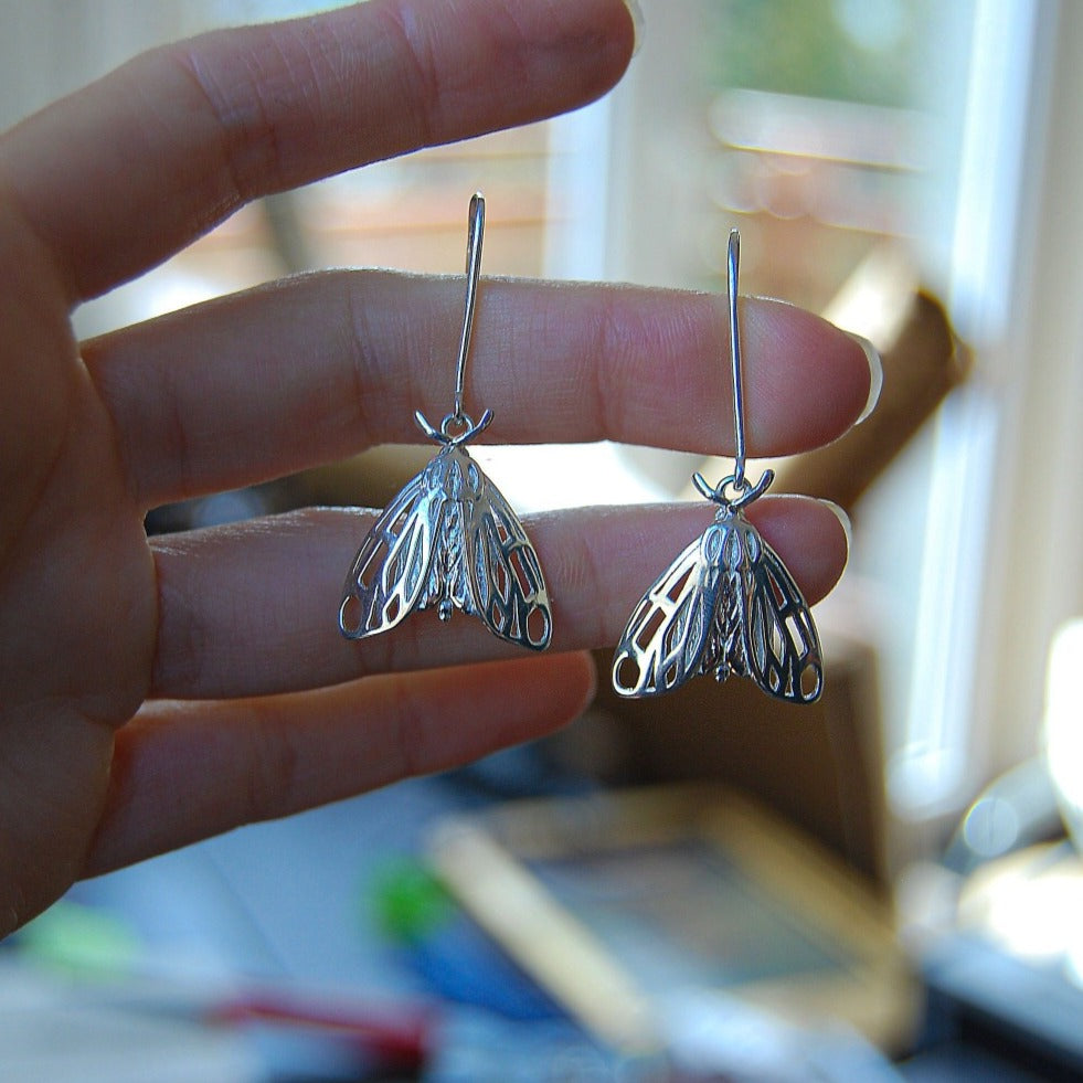 Tiger moth earrings